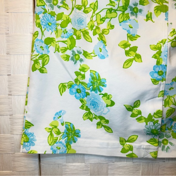 J. McLaughlin‎ Floral Mini Skirt Blue Green White Preppy Casual Skirt Size 8 - Picture 9 of 15